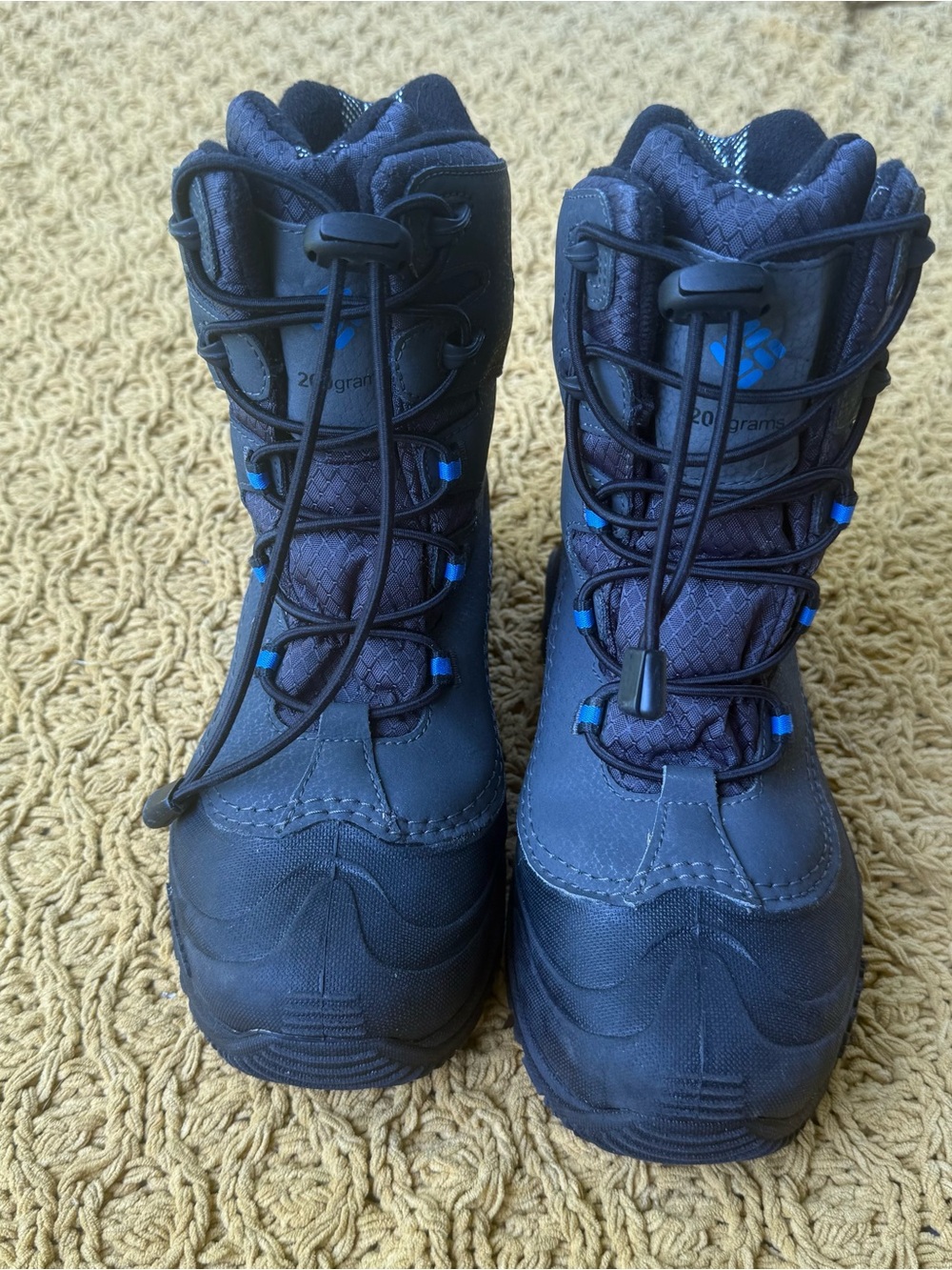Columbia Youth Bugaboot Plus IV Omni-Heat 200g Black Blue Winter Snow Size 5